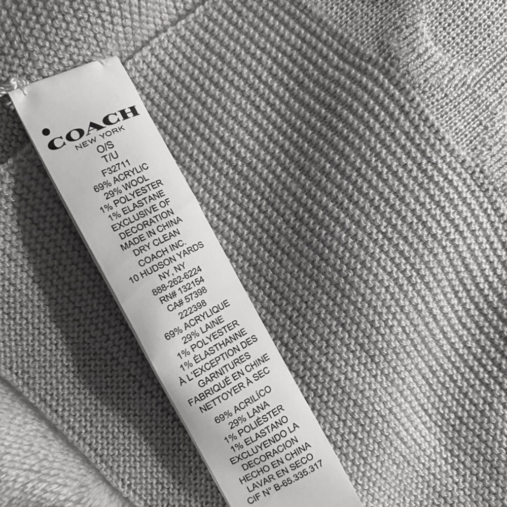 Coach Embossed Signature Knit Scarf - Picture 4 of 6